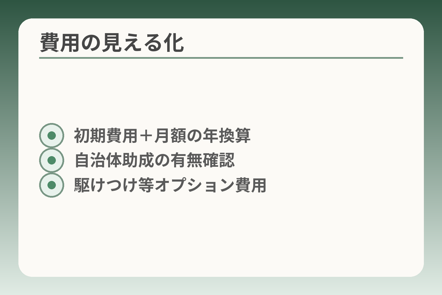 費用の見える化