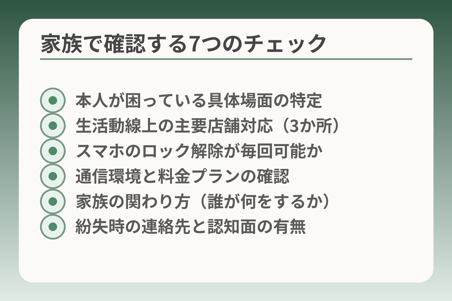 家族で確認する7つのチェック
