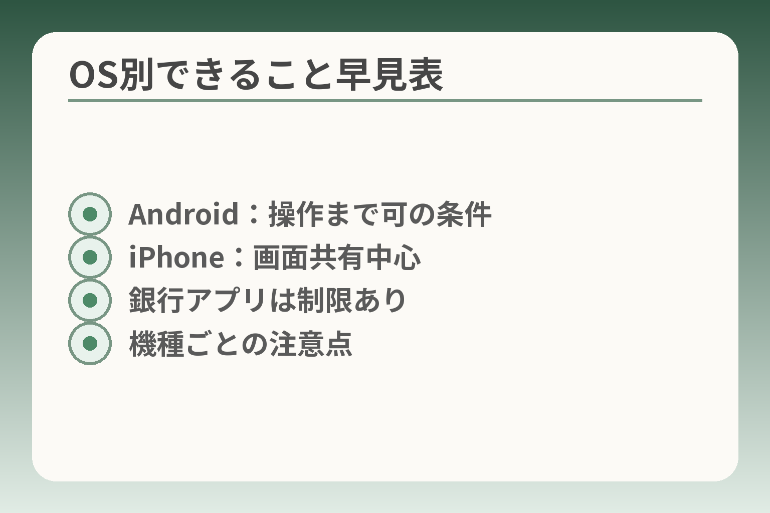 OS別できること早見表