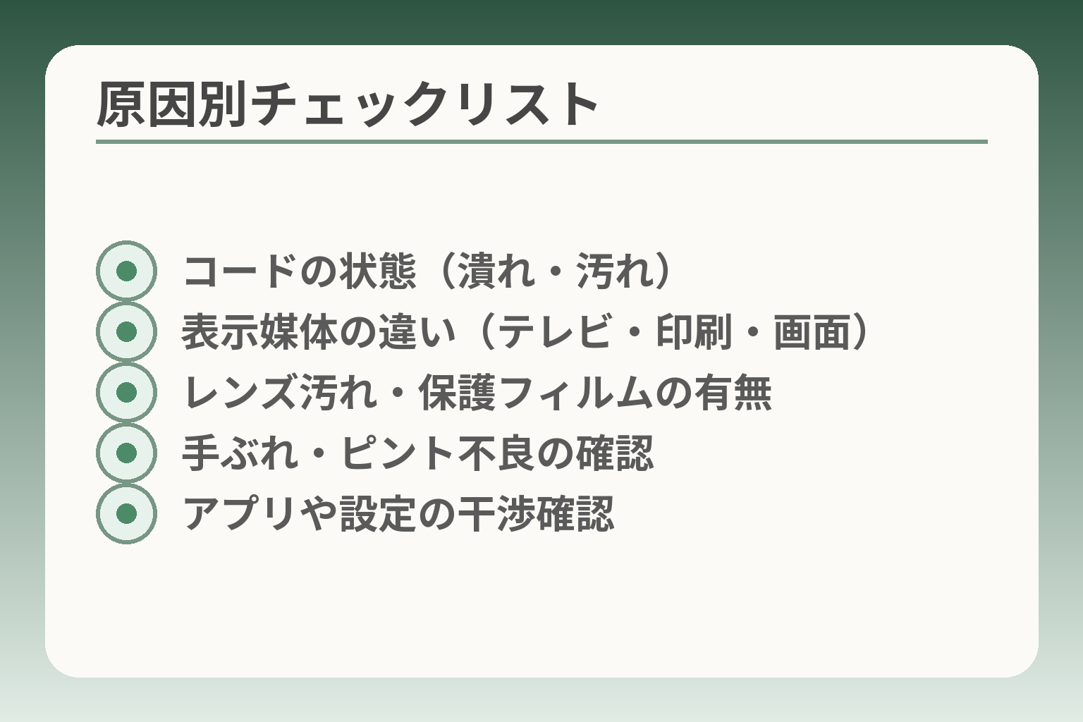 原因別チェックリスト