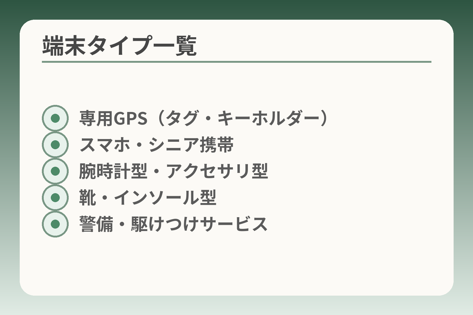 端末タイプ一覧
