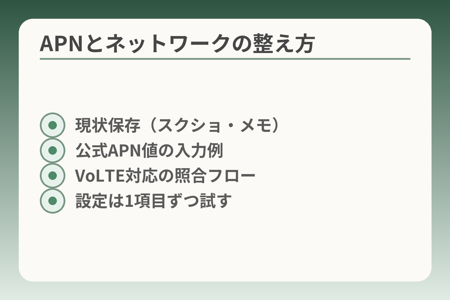 APNとネットワークの整え方