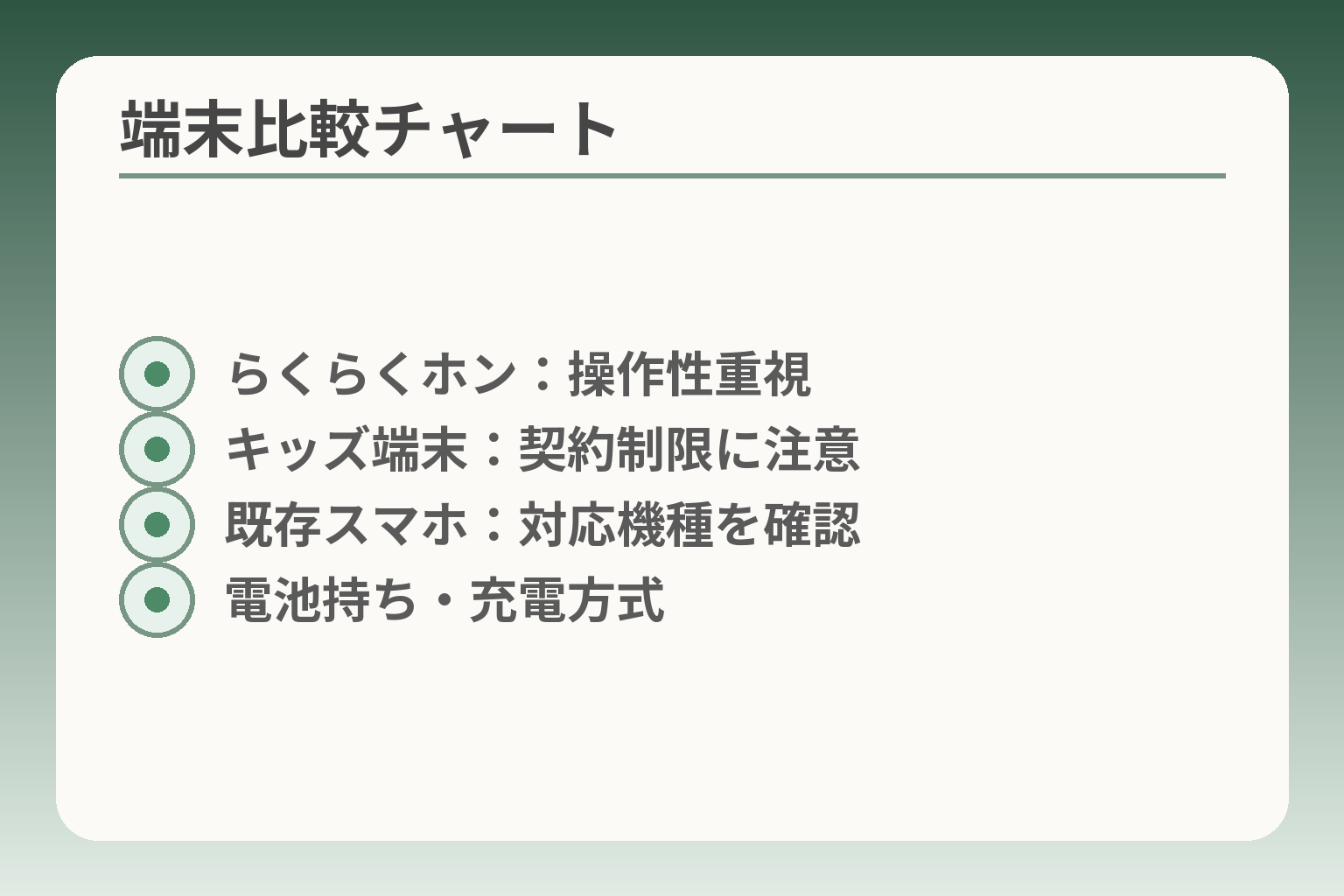 端末比較チャート