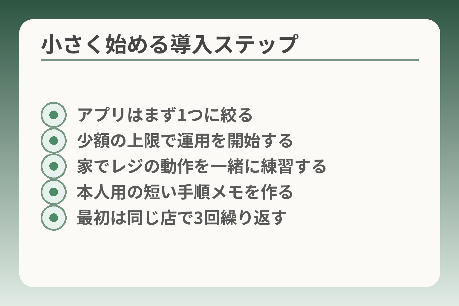 小さく始める導入ステップ