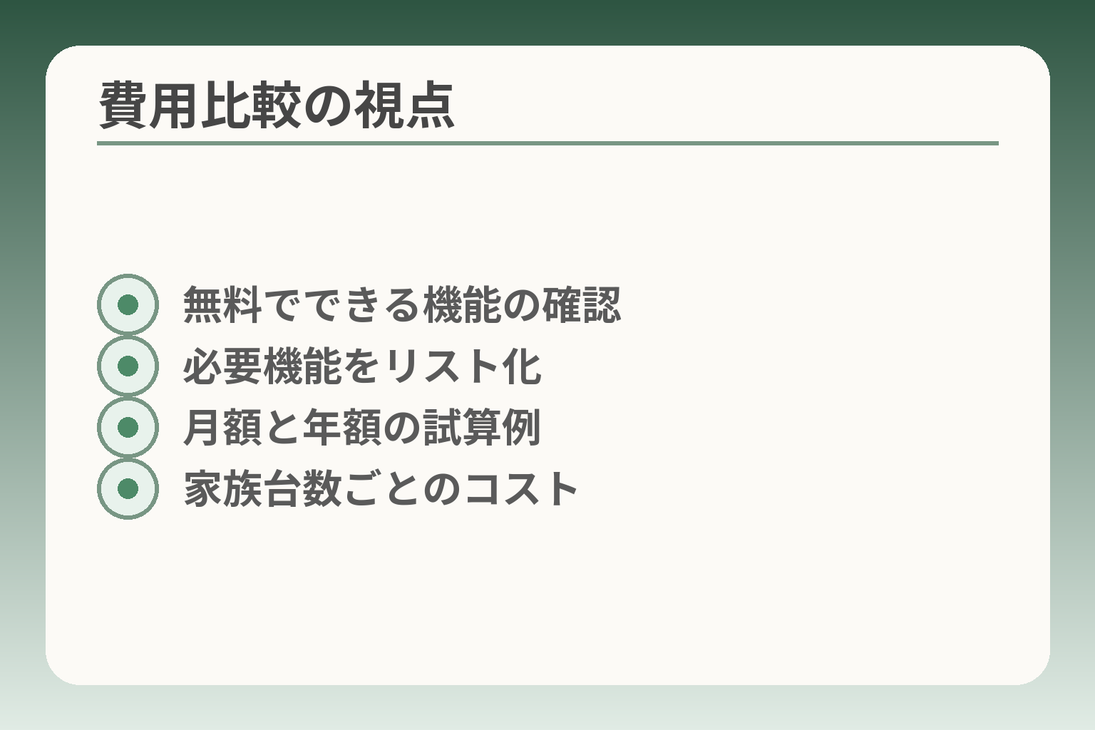 費用比較の視点