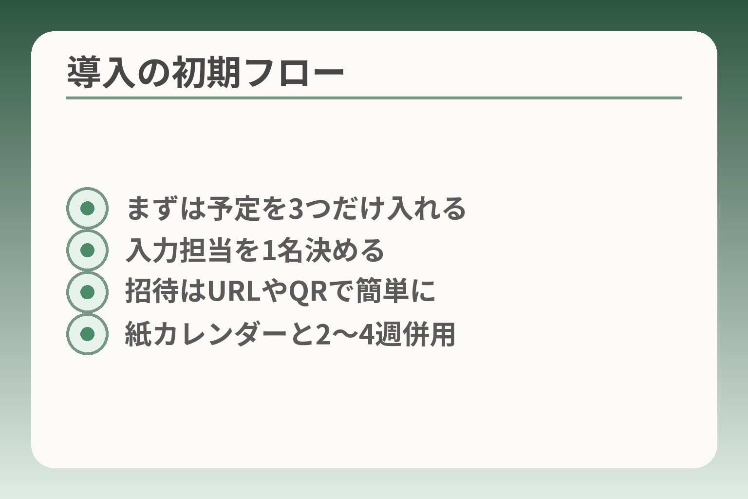 導入の初期フロー