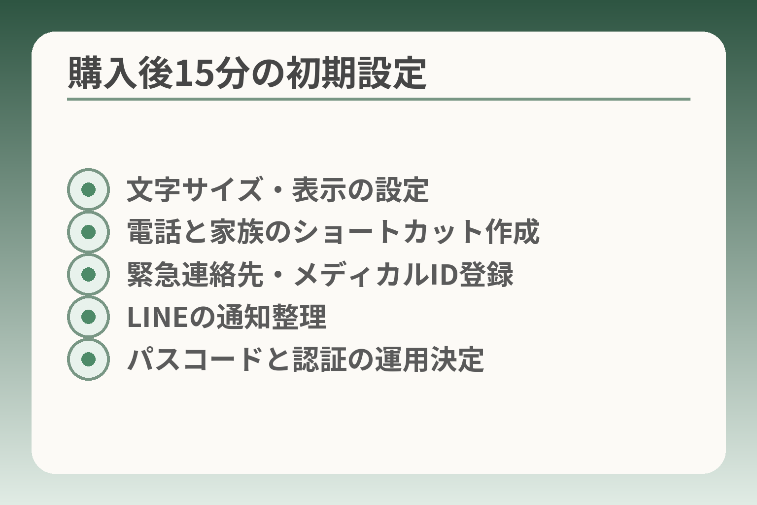 購入後15分の初期設定