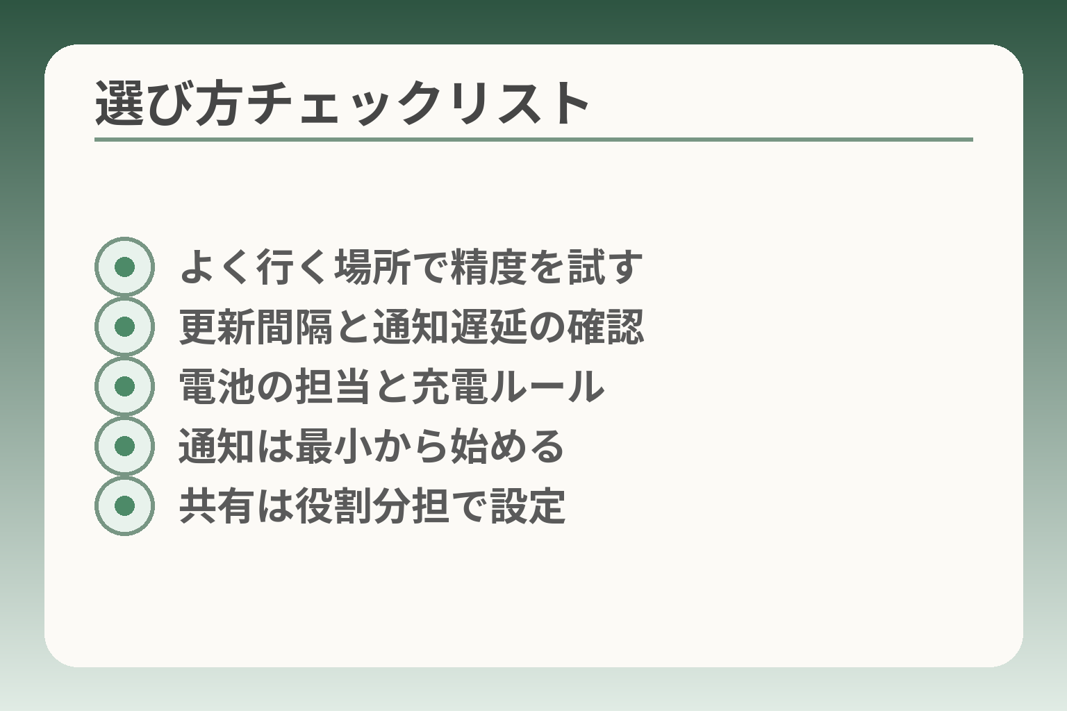 選び方チェックリスト