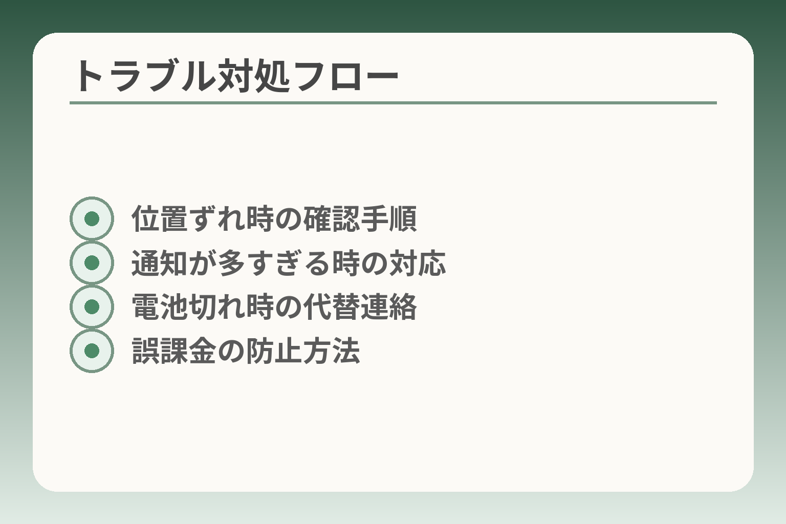 トラブル対処フロー