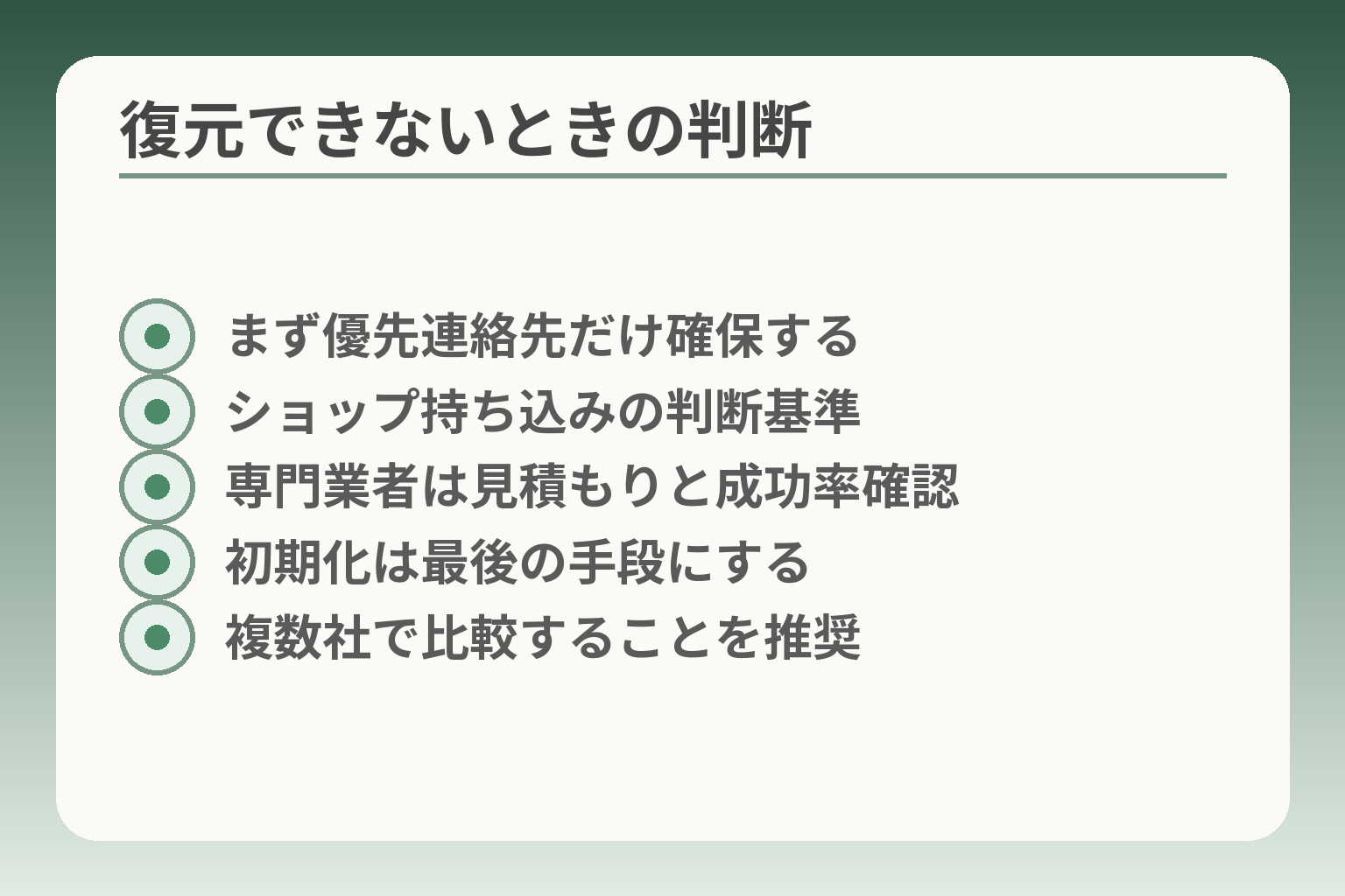 復元できないときの判断