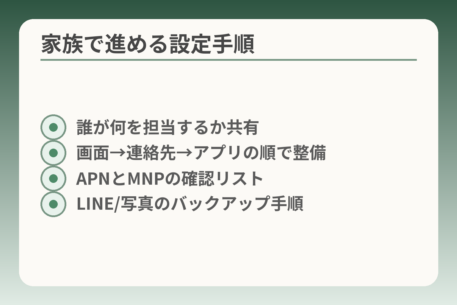 家族で進める設定手順