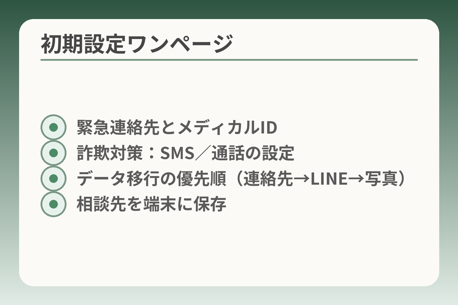 初期設定ワンページ