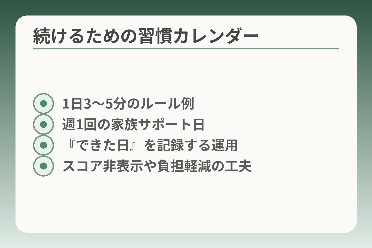 続けるための習慣カレンダー