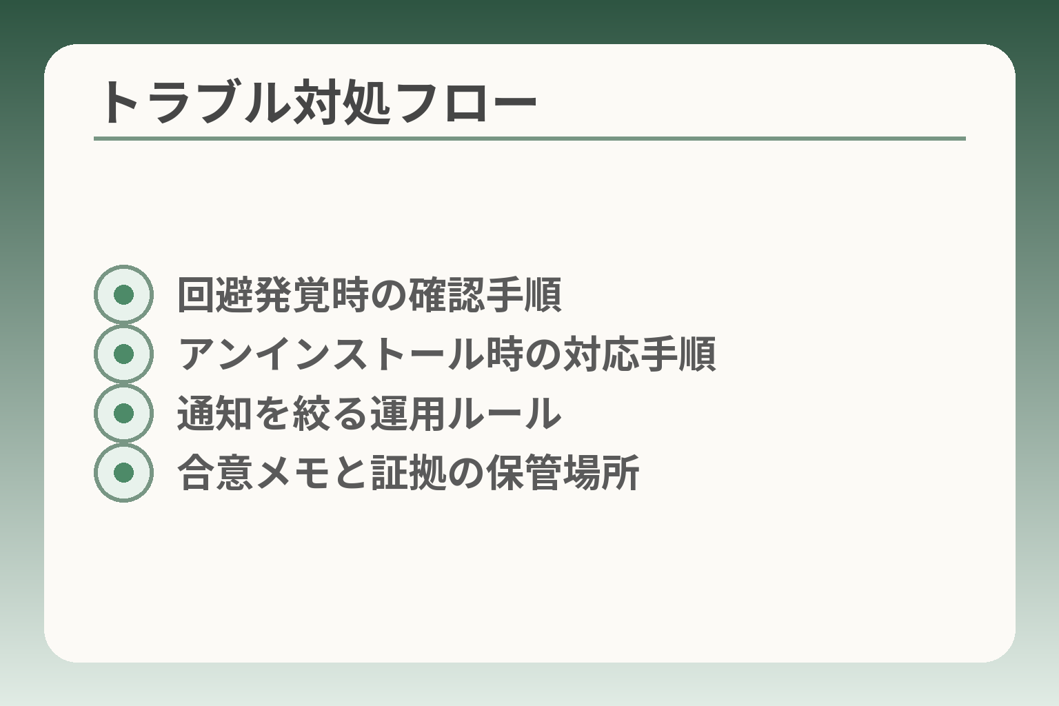 トラブル対処フロー