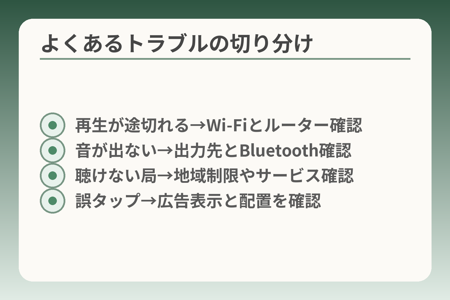 よくあるトラブルの切り分け