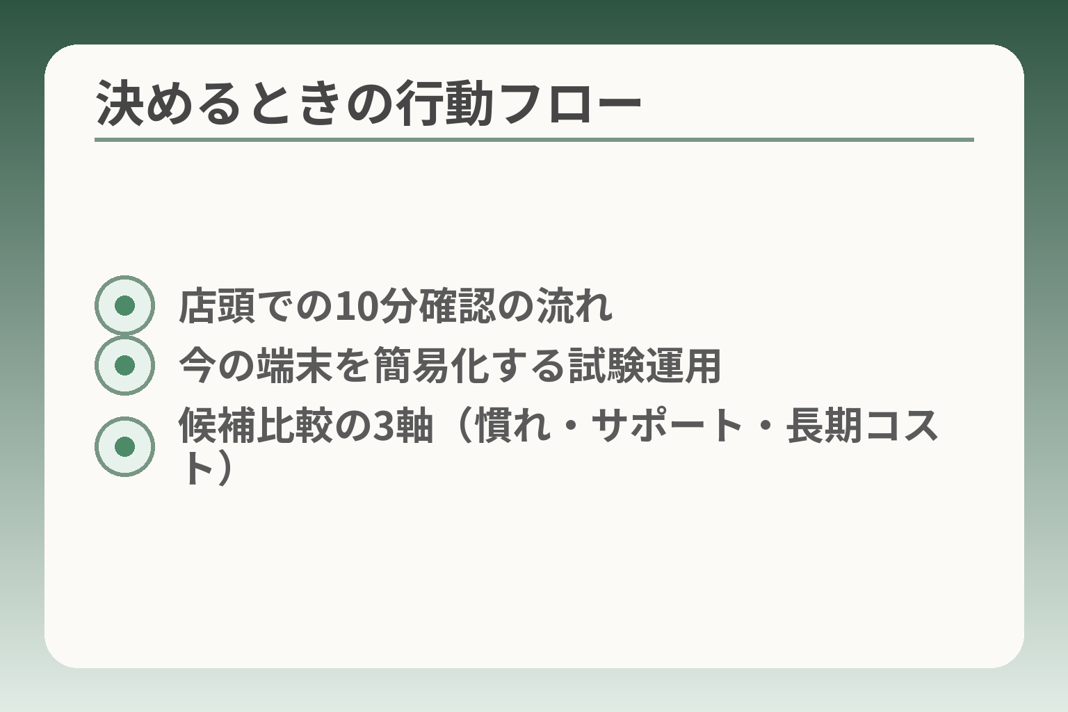 決めるときの行動フロー