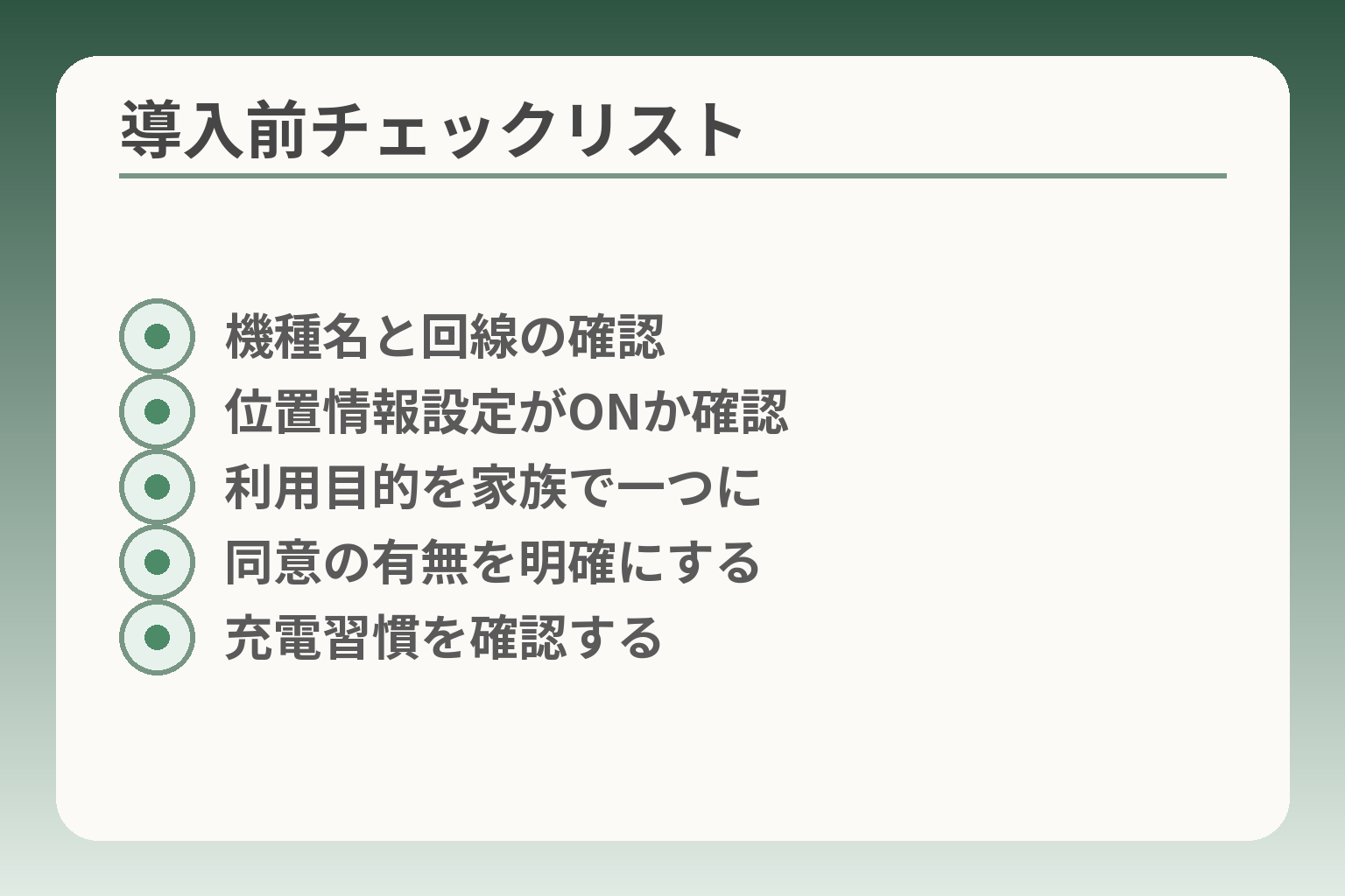 導入前チェックリスト