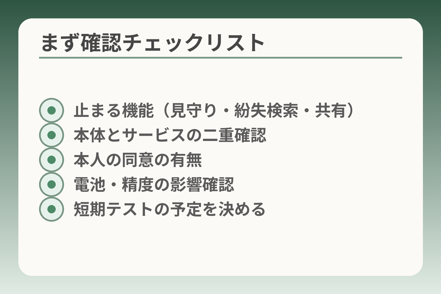 まず確認チェックリスト