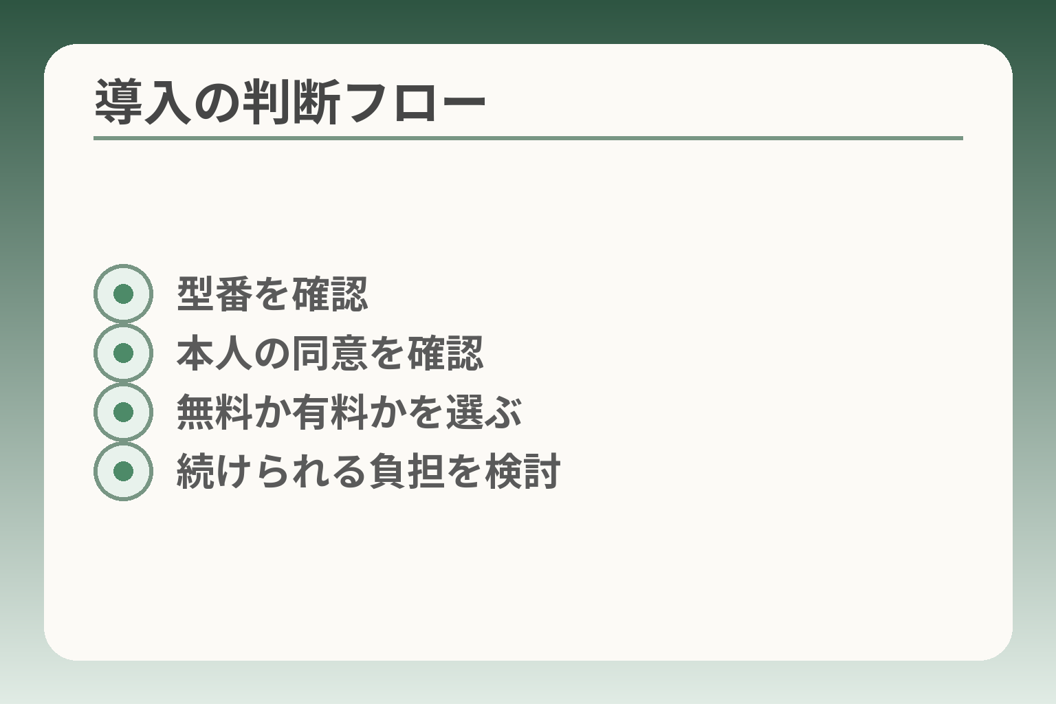 導入の判断フロー