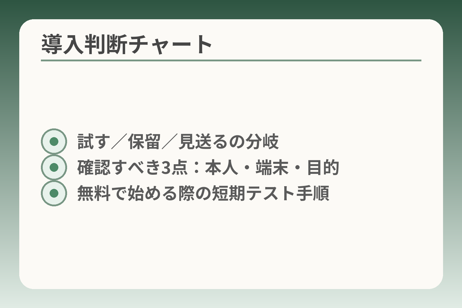 導入判断チャート