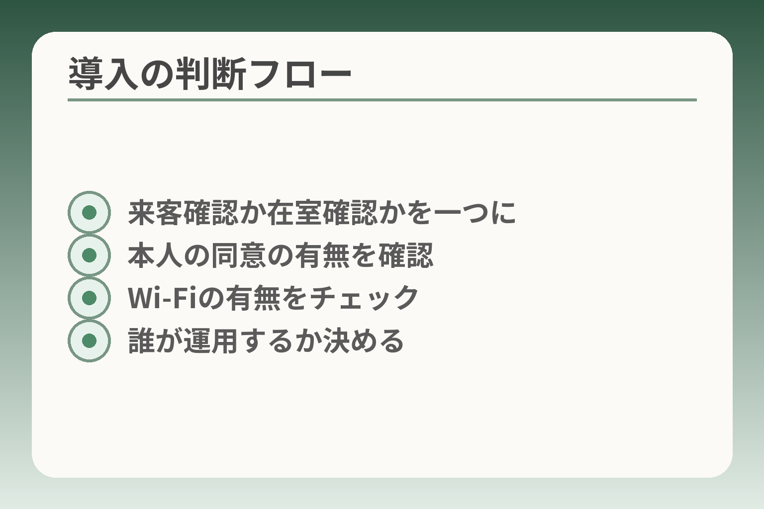 導入の判断フロー