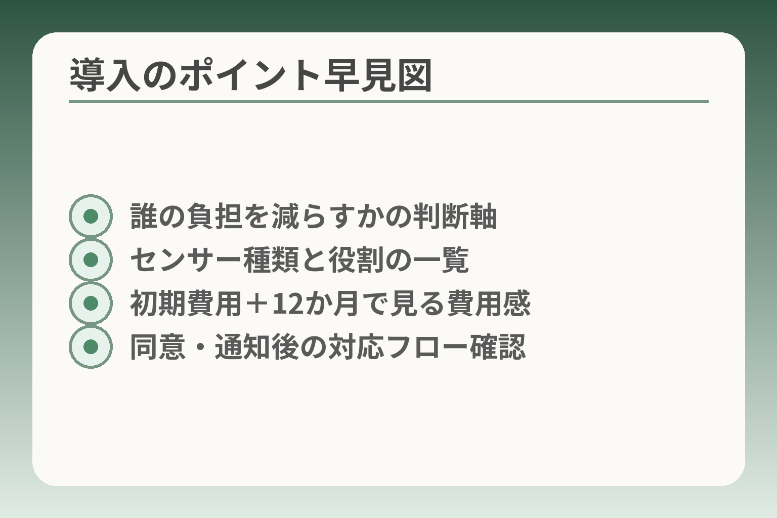 導入のポイント早見図