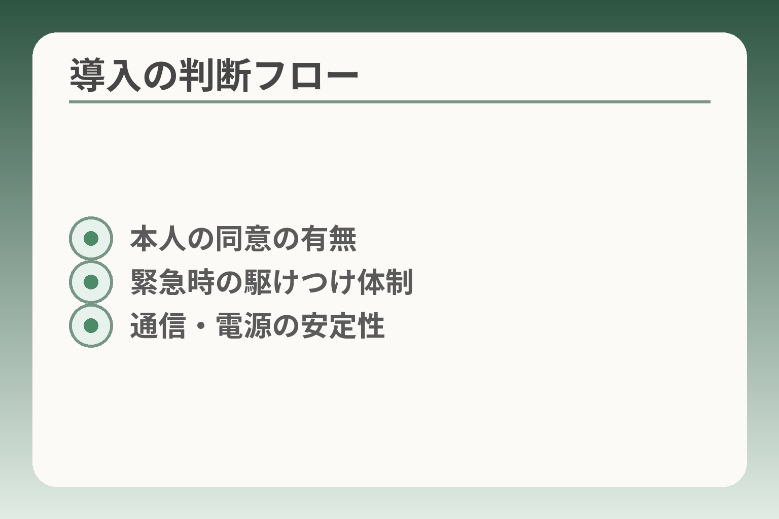 導入の判断フロー