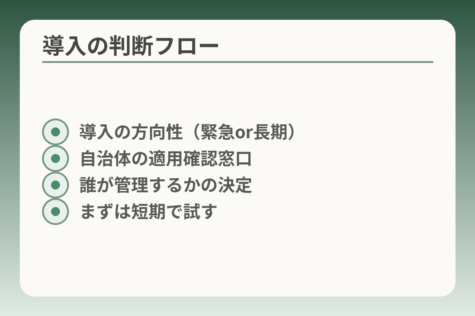 導入の判断フロー