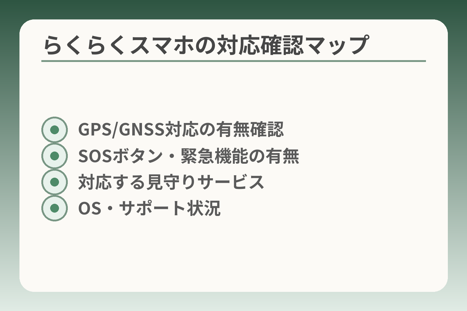 らくらくスマホの対応確認マップ