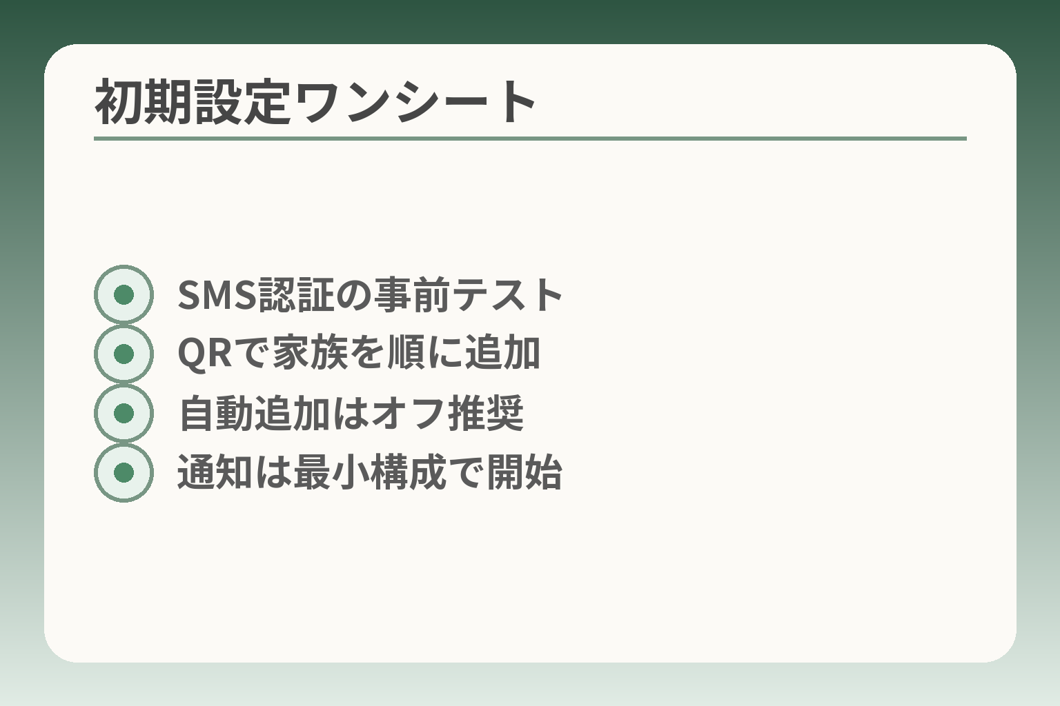 初期設定ワンシート