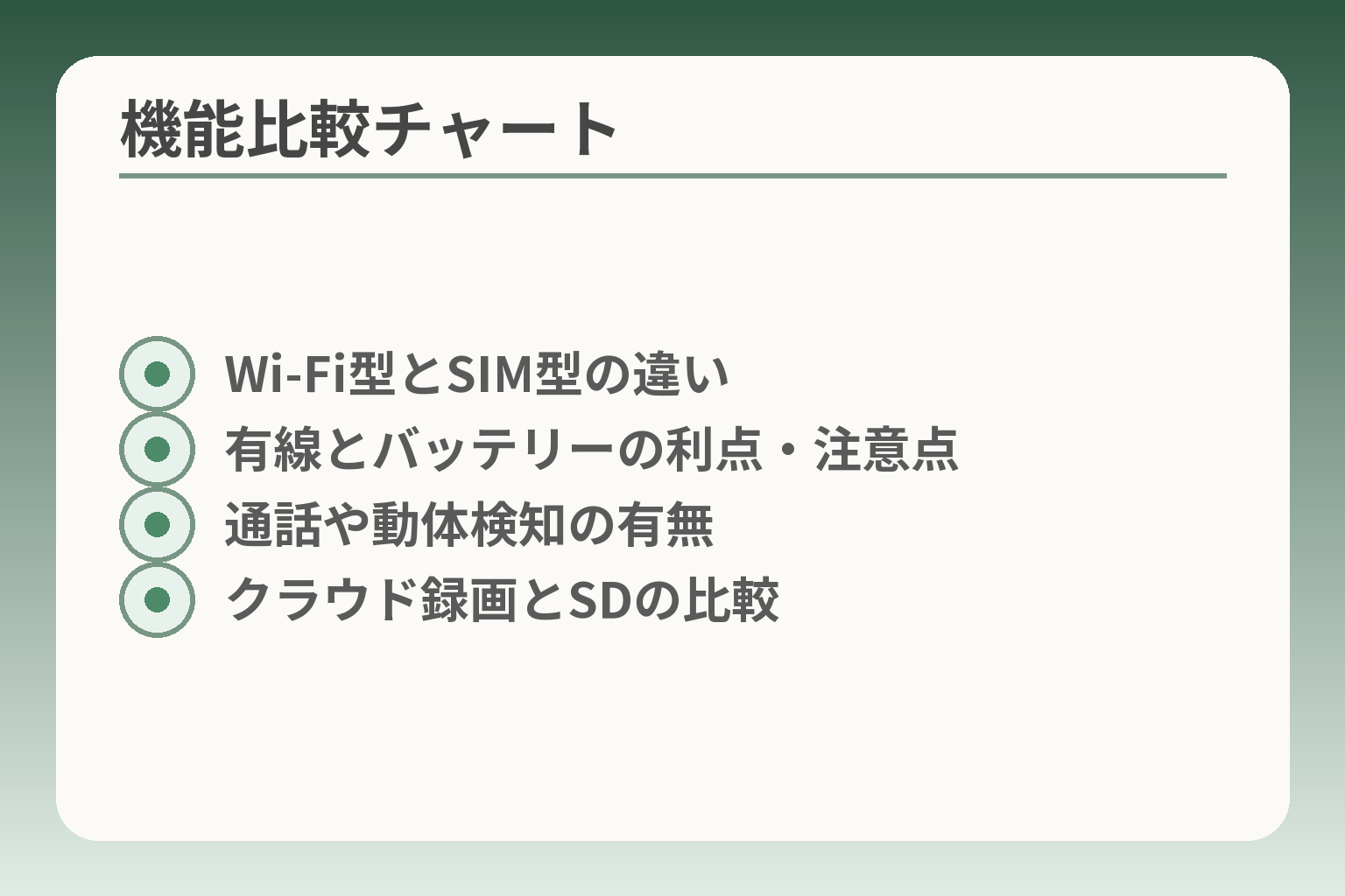 機能比較チャート