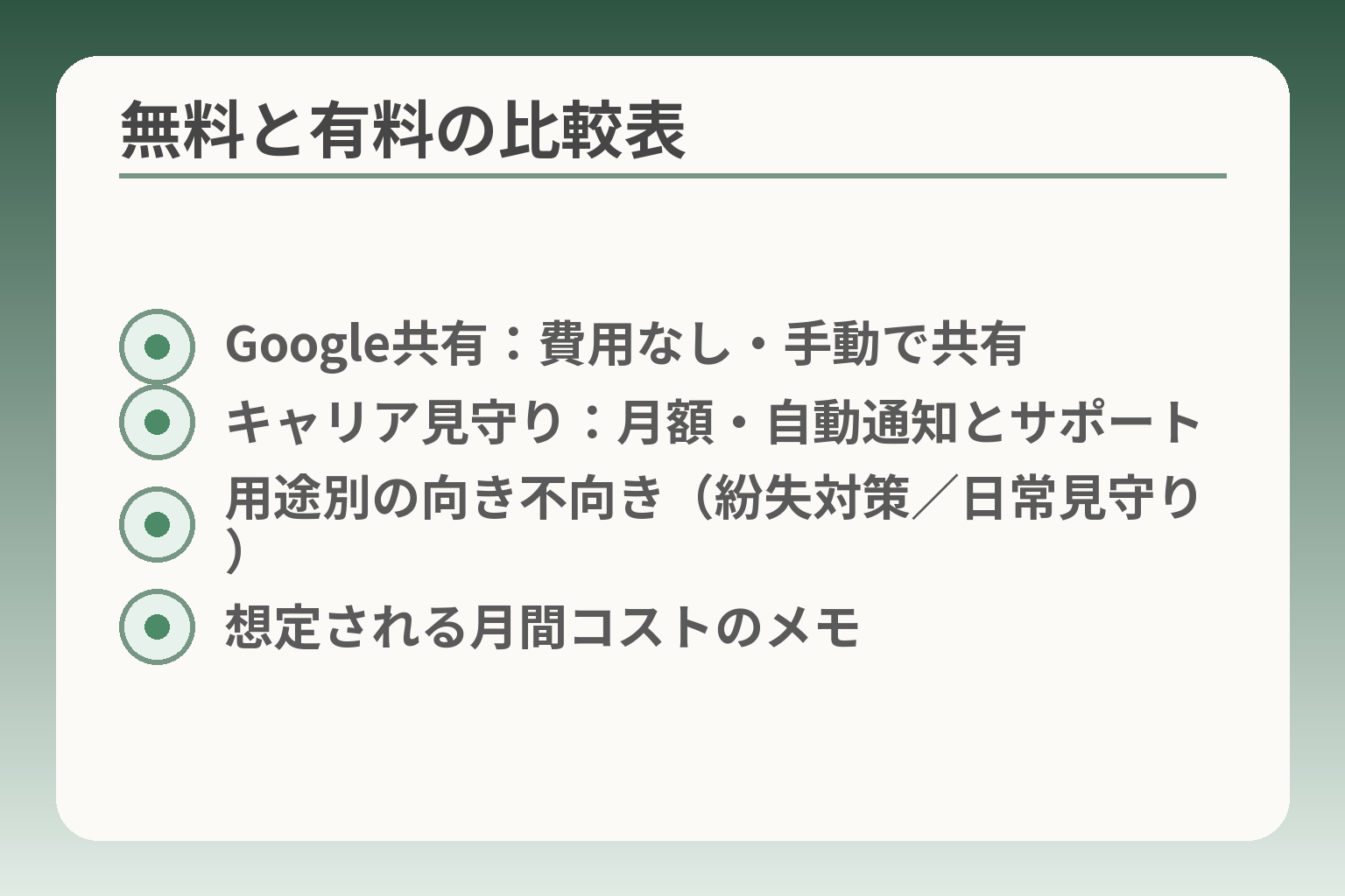 無料と有料の比較表