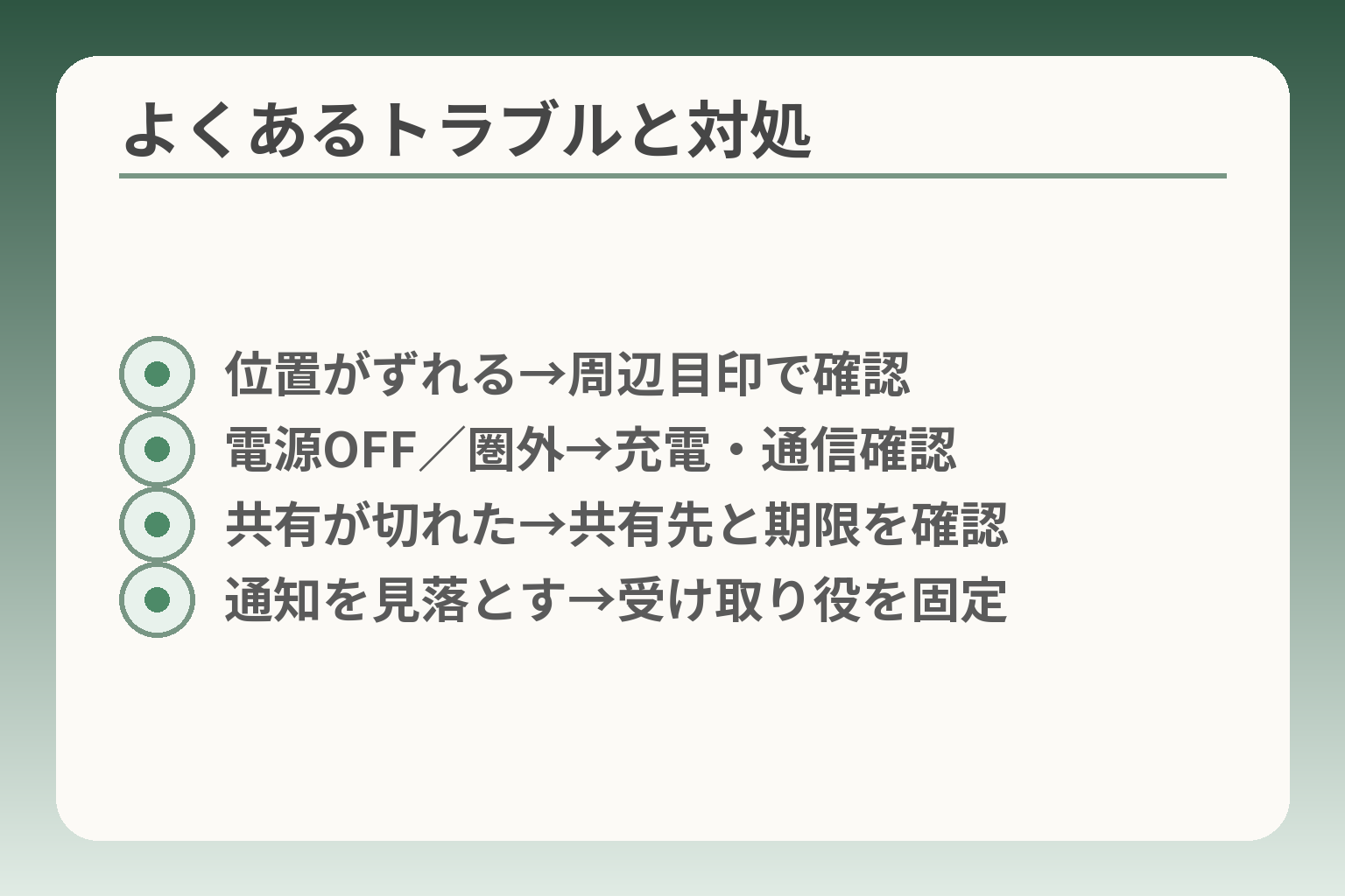 よくあるトラブルと対処