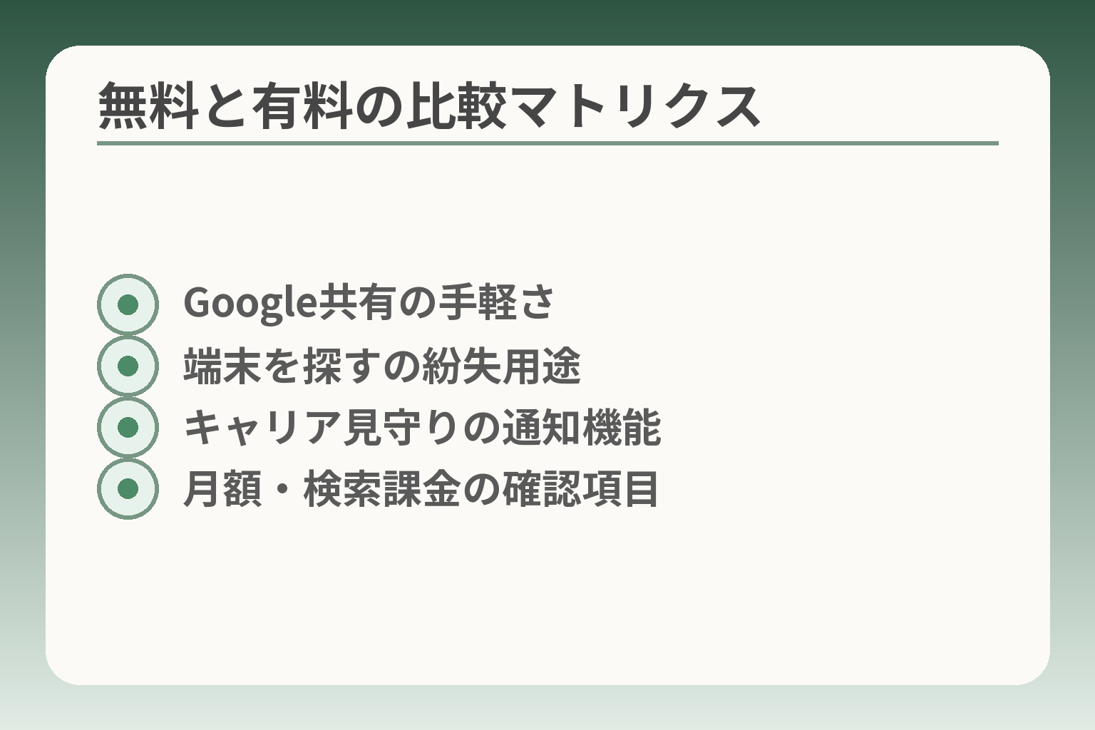 無料と有料の比較マトリクス