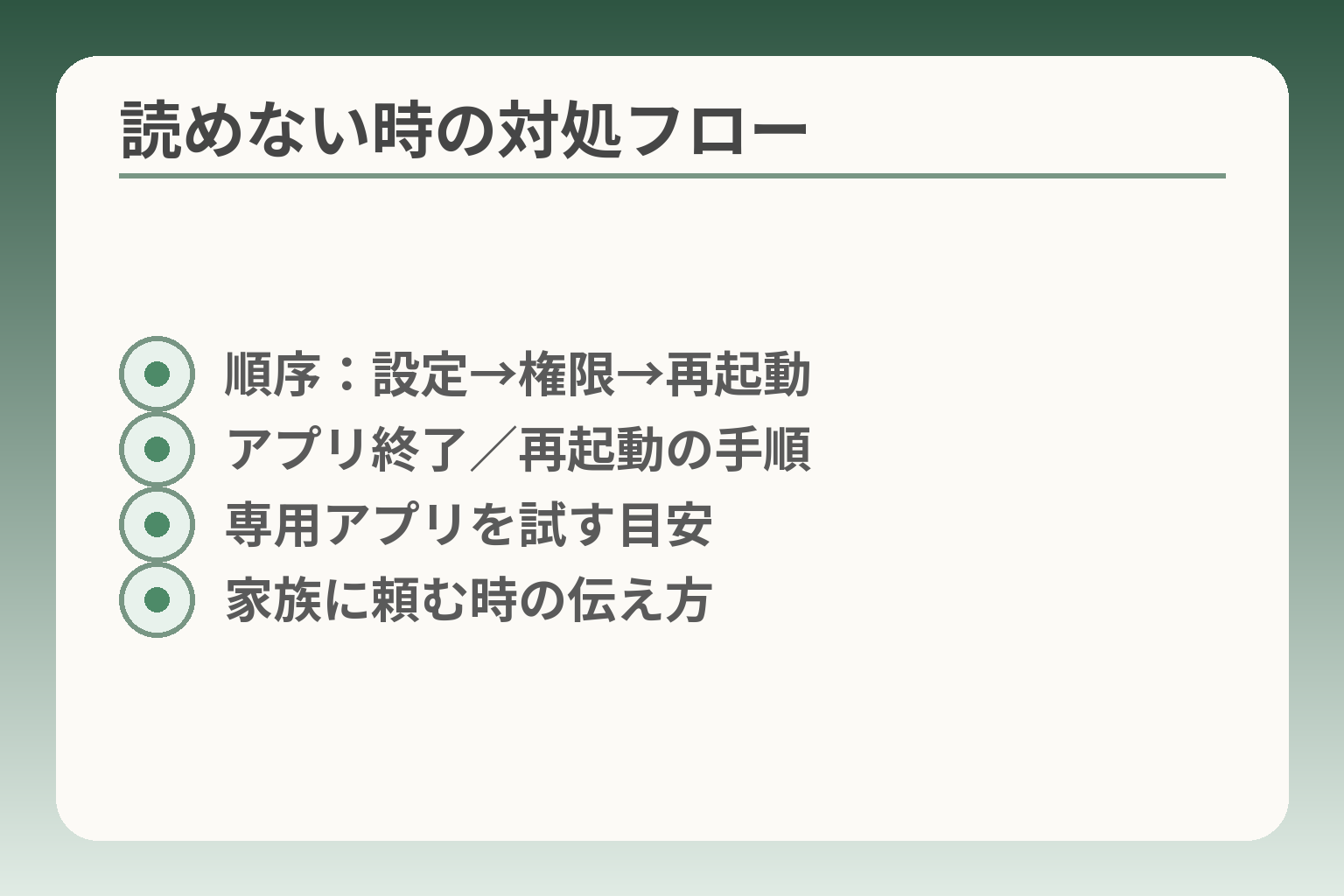 読めない時の対処フロー