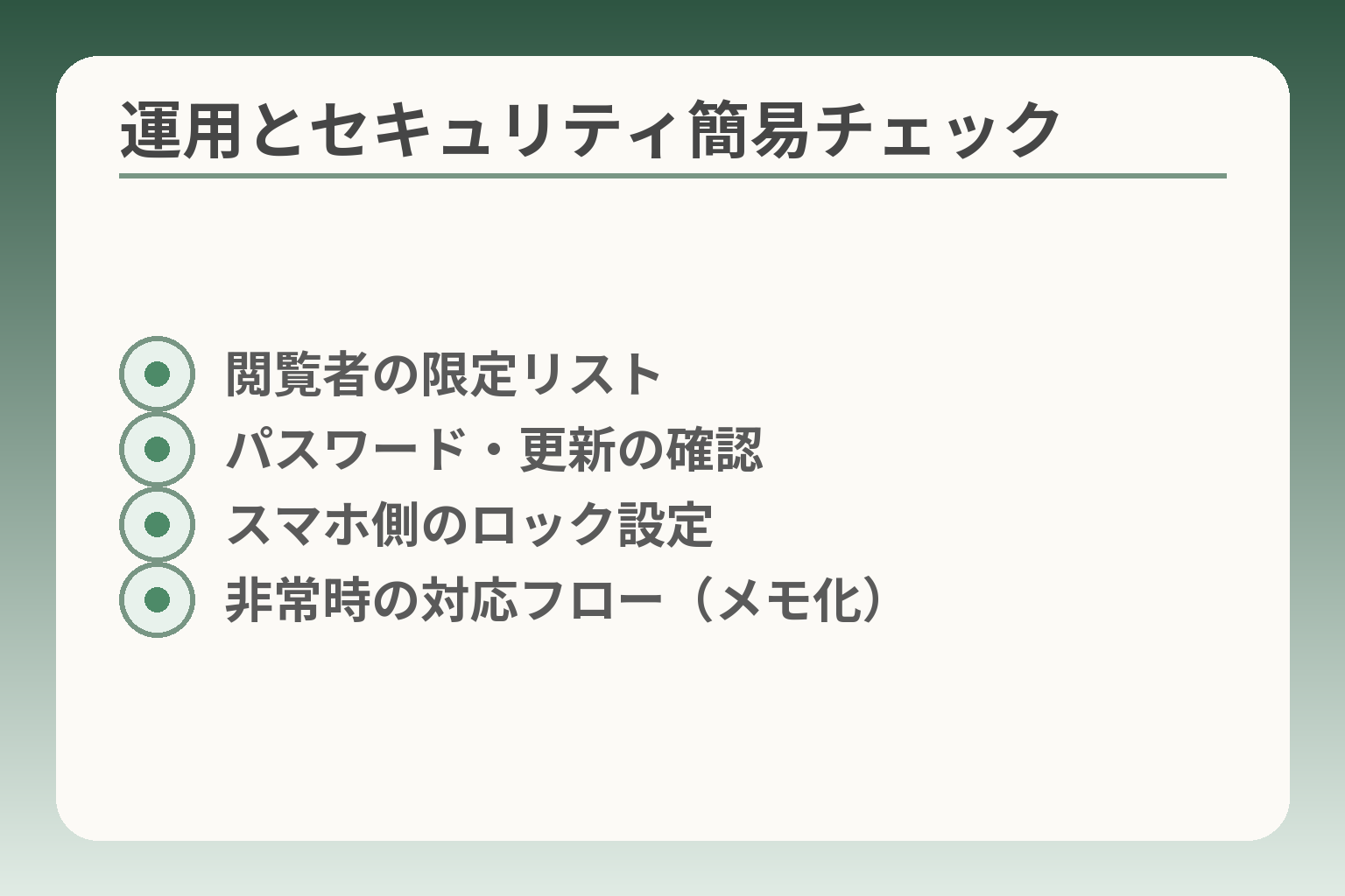 運用とセキュリティ簡易チェック
