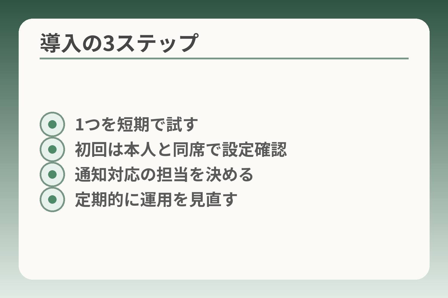 導入の3ステップ