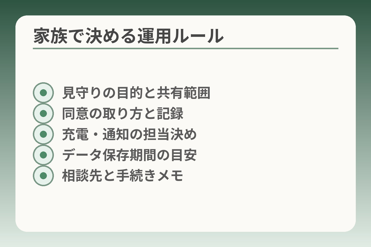 家族で決める運用ルール