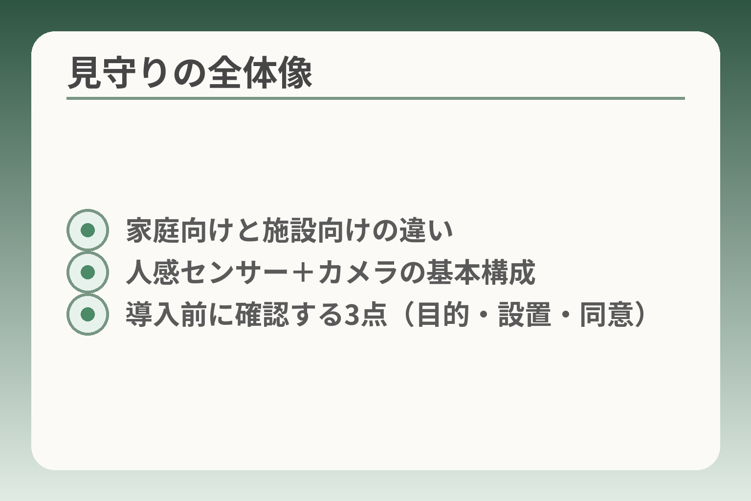 見守りの全体像