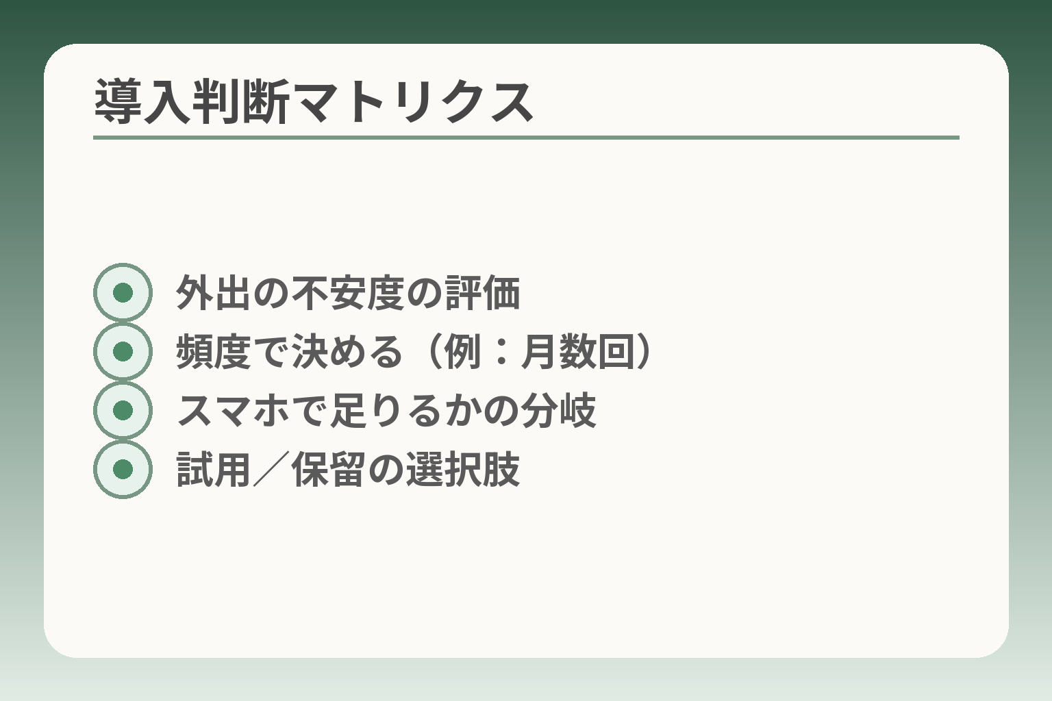 導入判断マトリクス