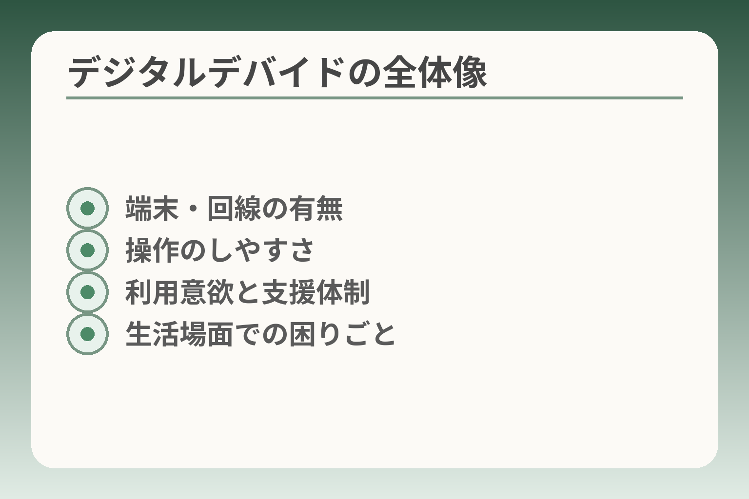 デジタルデバイドの全体像