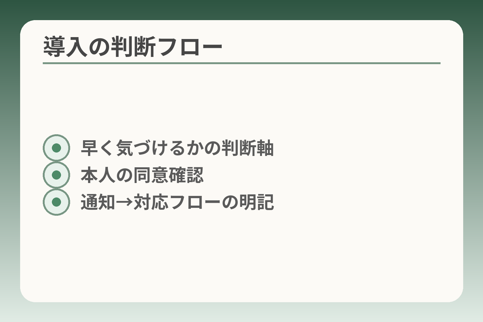 導入の判断フロー