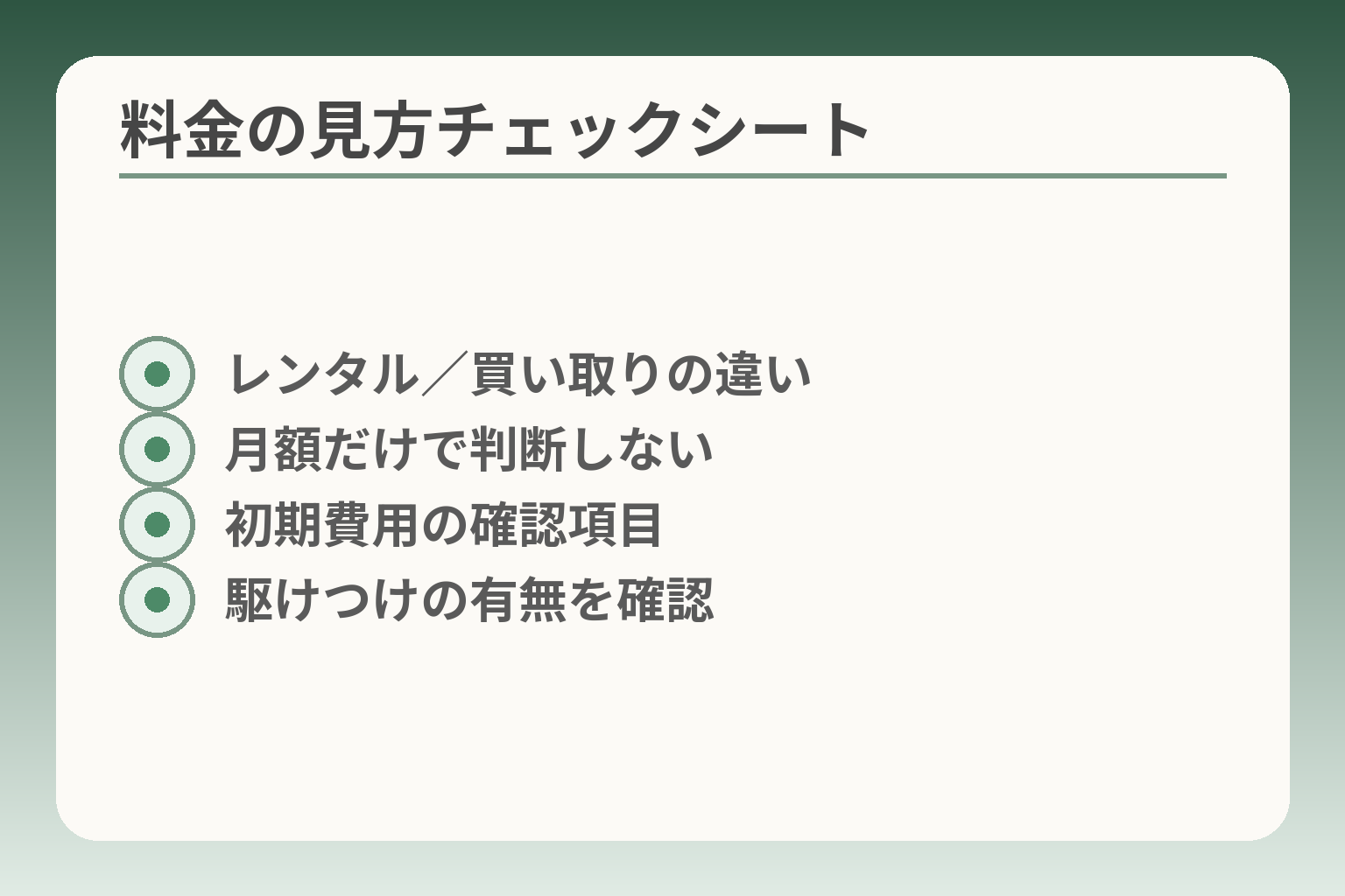 料金の見方チェックシート