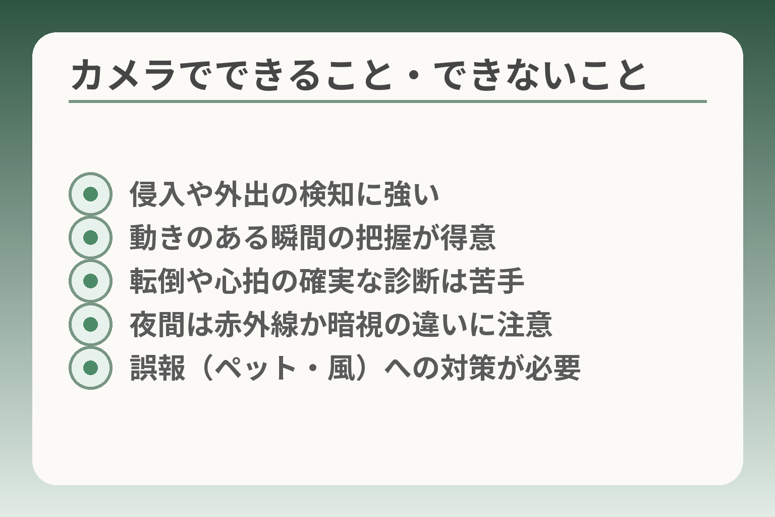 カメラでできること・できないこと