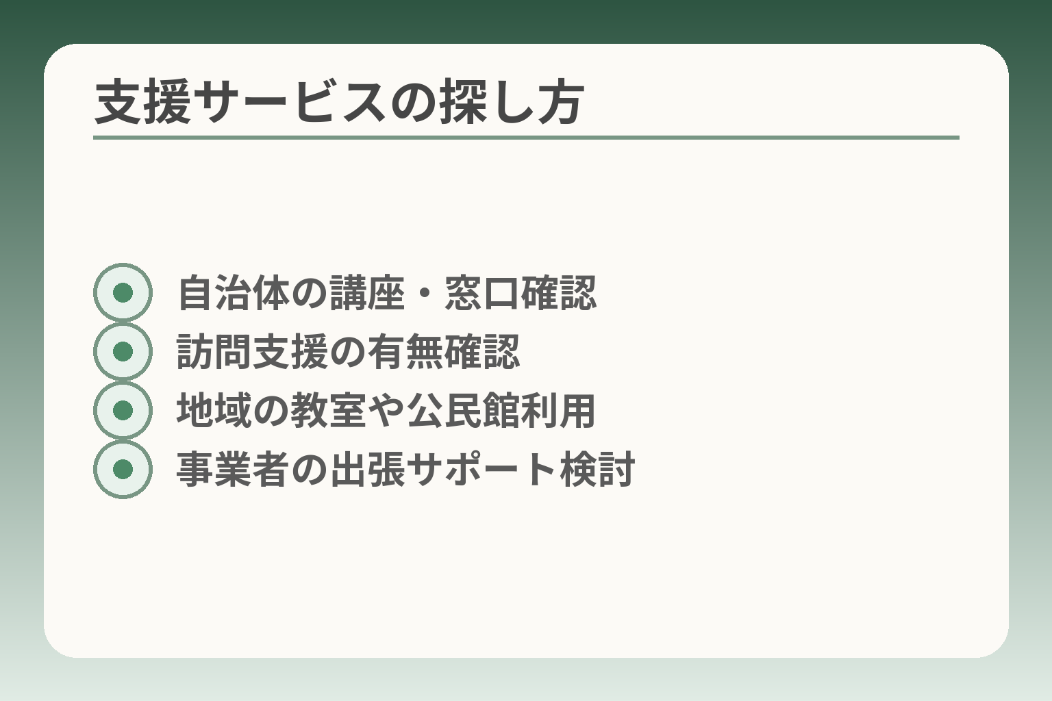 支援サービスの探し方