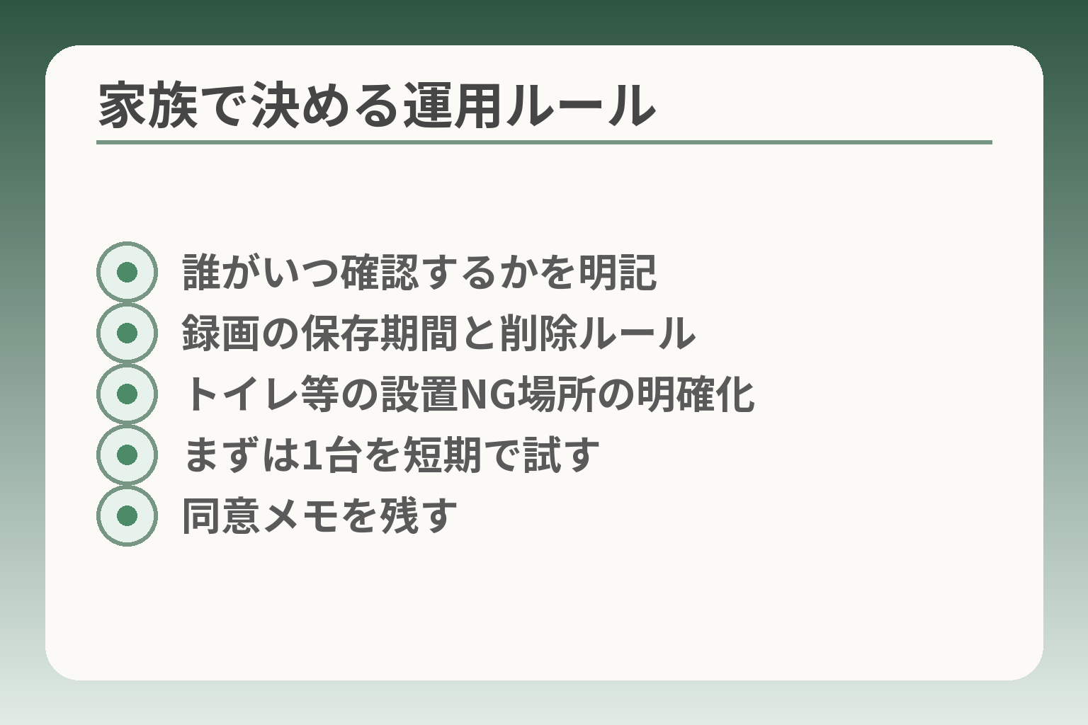 家族で決める運用ルール