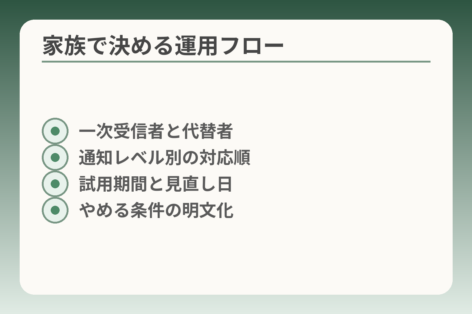 家族で決める運用フロー