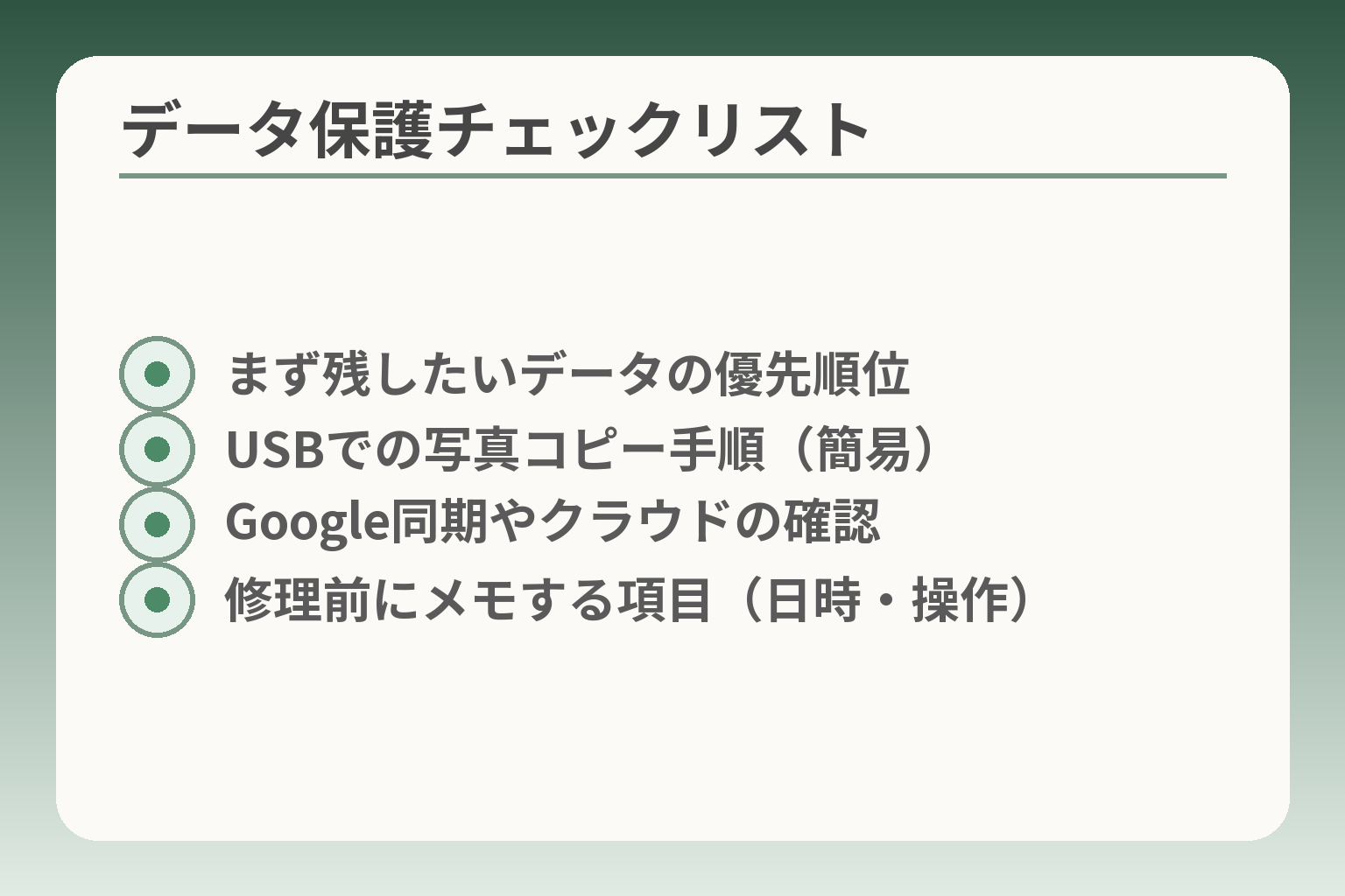 データ保護チェックリスト