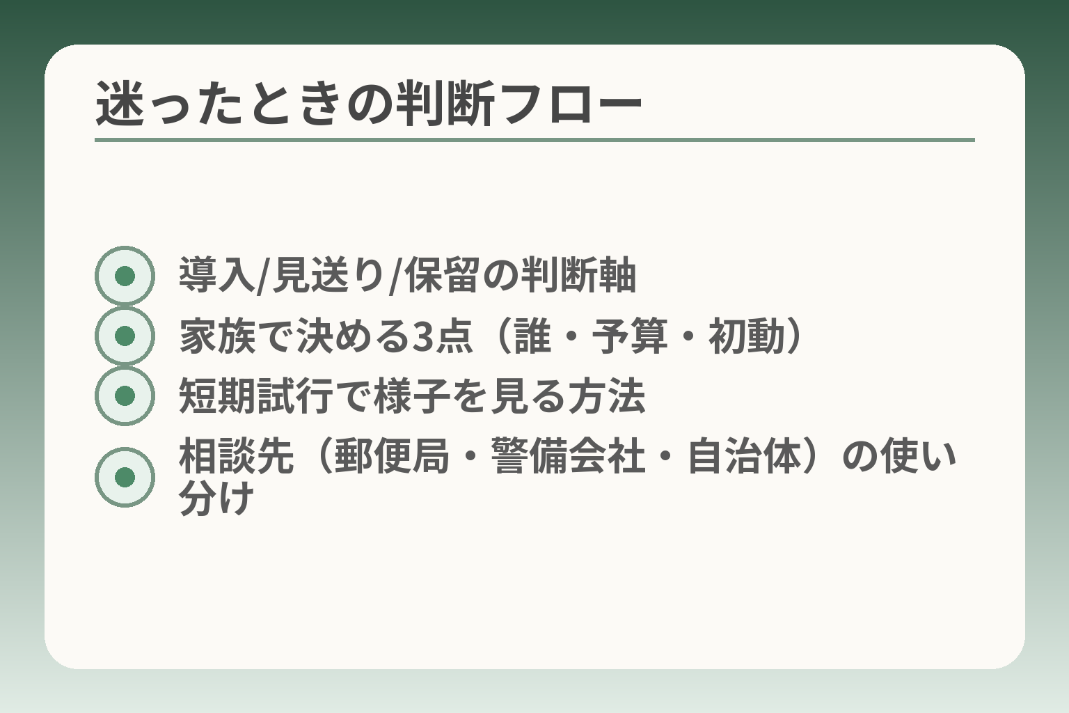 迷ったときの判断フロー