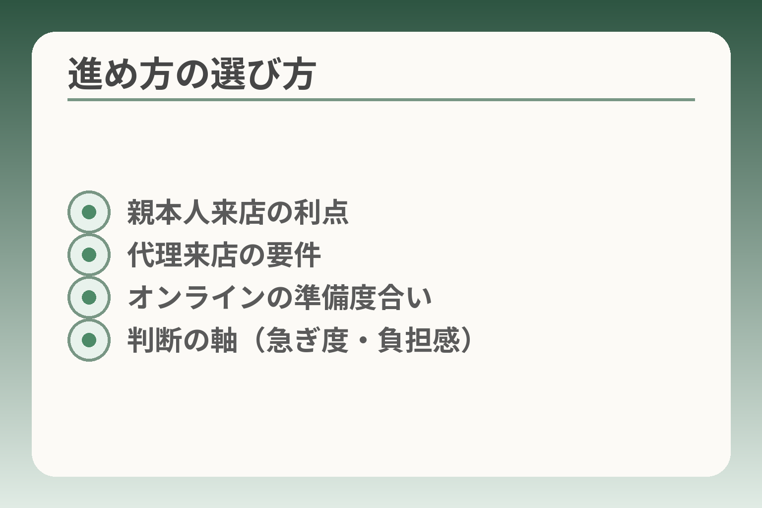 進め方の選び方